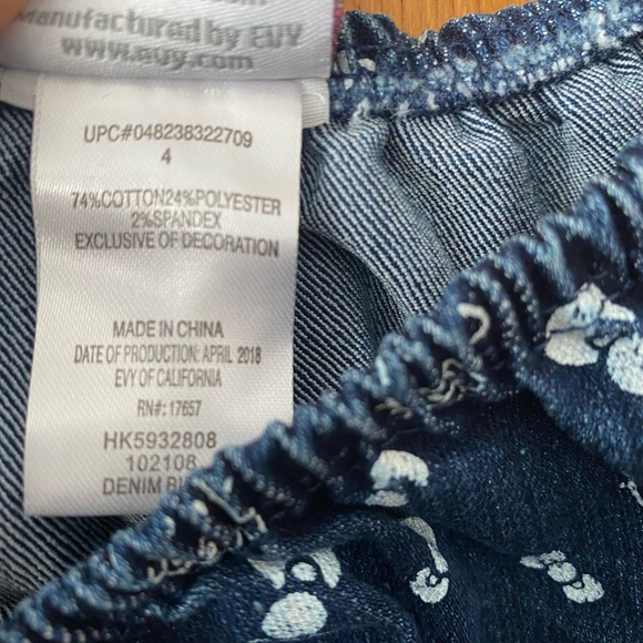 Hello Kitty denim shirt sleeve jumpsuit 4 - Picture 4 of 6